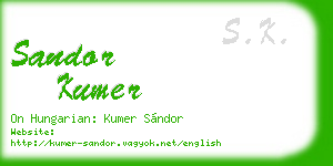 sandor kumer business card